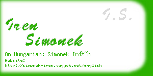 iren simonek business card